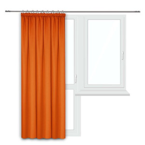Gotowa ZASŁONA na taśmie ŻABKI 140x230 matowa 404-06 pomarańczowy