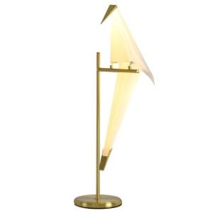 Stołowa lampa Bird T9501 Step LED 8W 3000K ptak origami biała złota
