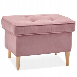 Elegancka Pufa Z Plecionej Tkaniny Malmo Pudrowy