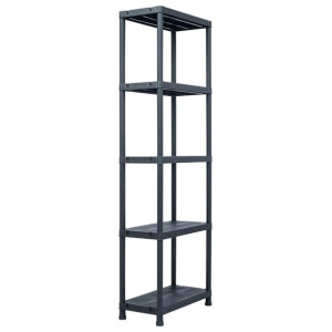 Lumarko Regał magazynowy, czarny, 125 kg, 60x30x180 cm, plastikowy!