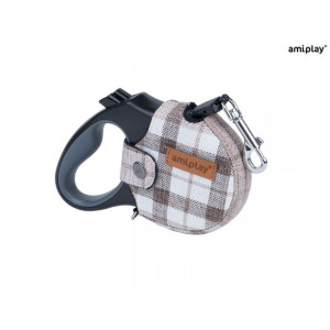 Amiplay Smycz Automatyczna Infini London Brązowa 5M - 50 kg Rozmiar XL