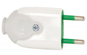 Wtyczka płaska 10A 250V biała FWB 51.220 ELEKTRO-PLAST