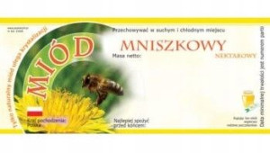 ETYKIETA na miód MNISZKOWY 100szt mniszek etykiety