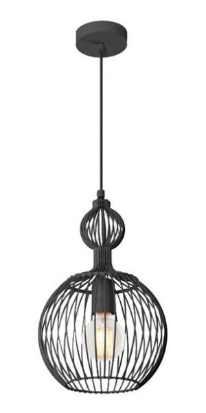 Lampa Wisząca Tosya C Loft Czarny Druciak Salon
