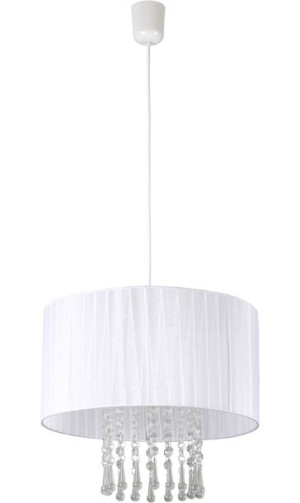 Lampa Wisząca Wenecja Biała Żyrandol Glamour LED