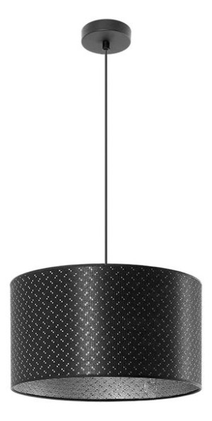 Lampa Wisząca Prias 1 Czarna Srebrna Żyrandol Glamour