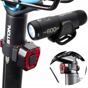 Set Lampka Rowerowa Led Przód Tył Usb Wodoodporna