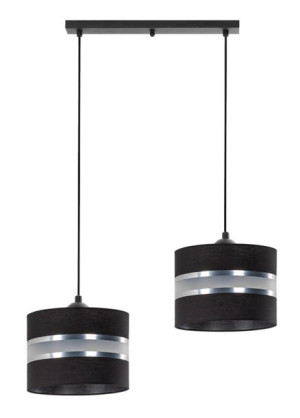 Lampa Wisząca Leone 2L Czarna Glamour Salon