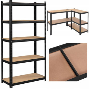 Regał Magazynowy Metalowy Czarny 180x90x40 875 Kg