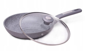 Patelnia Granitowa 4269 Gr 20 Cm Pokrywka Kamille
