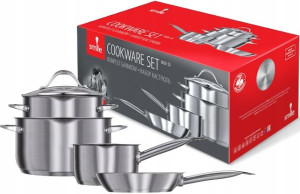Zestaw Garnków Mpm Smile Mgk-20 7 Cz Inox Indukcja