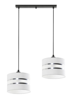 Lampa Wisząca Fabio 2L Abażur Biała Salon