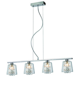 Lampa Wisząca Elba 4 Loft Listwa Srebrna