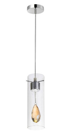 Lampa Wisząca Deva 1 Loft Szkło Kryształki