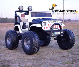 Auto na Akumulator Jeep MEGA Typ 4x4 Policja Czarny