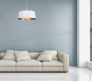 Nowoczesna lampa wisząca TALLIN metalowa lampa do kuchni biała