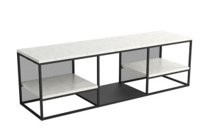 Stolik RTV EVOS Szerokość 180 cm Styl LOFT Industrial  Blat Marmur Jasny Bi