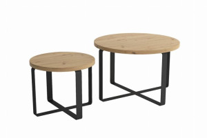 Stolik Kawowy CODO 2 w 1 Styl LOFT Industrialny Do Salonu Nowoczesny Okrągł