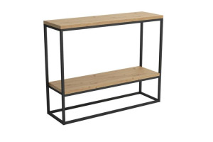 Konsola Metalowa FRATI Blat Dąb Artisan LOFT Industrialna z Półką