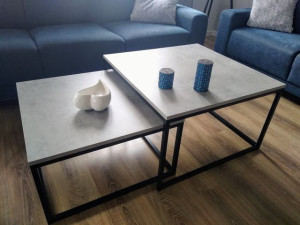 Stolik Kawowy DINO 2 w 1 Styl Industrialny LOFT Do Salonu Pokoju Nowoczesny