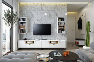 Meblościanka OLIER 9 Biała LOFT