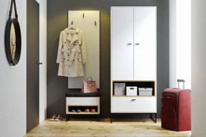 Garderoba OLIER 1 Biała Styl LOFT Do Przedpokoju Szafa Wieszak
