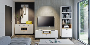 Meblościanka OLIER 3 Biała LOFT