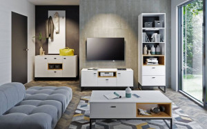 Meblościanka OLIER 4 Biała LOFT