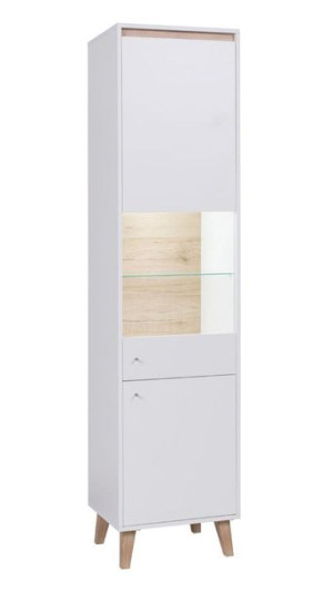 Witryna OVIEDO OV-09 50 Biała LED Styl Skandynawski Boho