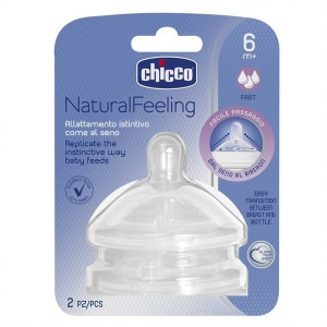 Chicco 08254 Smoczek do butelki NaturalFeeling 6m+ 2szt