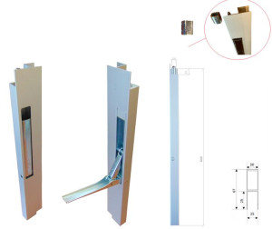 Zamek pionowy burty aluminiowej H600 P/L z uchwytem rygla zamka