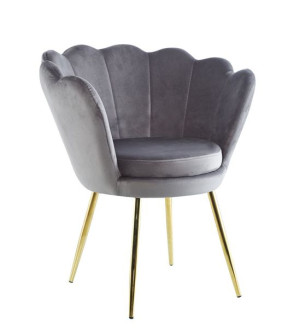 Krzesło Muszelka FR1-FX Fotel velvet (szary)