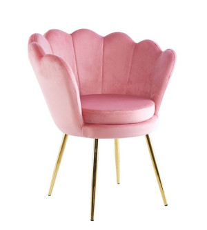 Krzesło Muszelka FR1-FX Fotel velvet (róż)