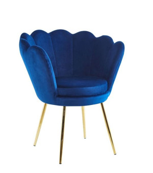 Krzesło Muszelka FR1-FX Fotel velvet (niebieski)
