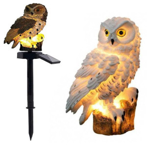 Lampka ogrodowa SOWA solarna FIGURKA OGRODOWA LED