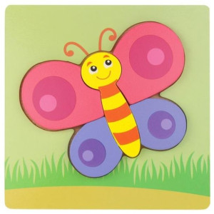 Drewniana Układanka Edukacyjna Puzzle - motylek