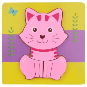 Drewniana Układanka Edukacyjna Puzzle - kot