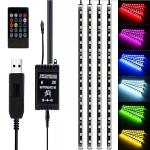 Oświetlenie wnętrza samochodu listwy LED RGB 72 diody