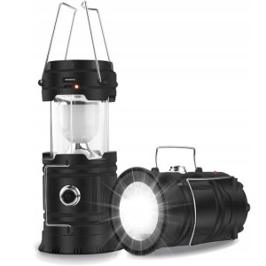 Mocna lampka lampa kempingowa solarna sieciowa powerbank 3w1