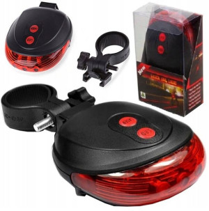 Lampka rowerowa tylna LED laser gwiazdy 5w1 2kol.