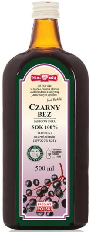 Sok Czarny Bez 100% naturalny Bez Cukru 500 ml - Polska Róża