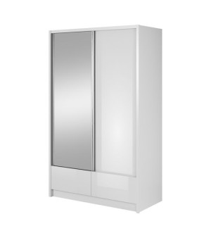 Szafa przesuwna z lustrem KORFU - Biała 130cm