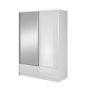 Szafa przesuwna z lustrem KORFU - Biała 150cm