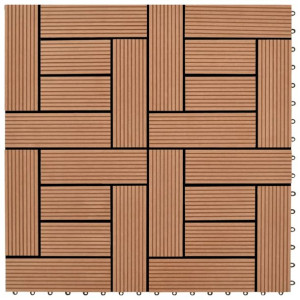 Płytki tarasowe, 22 szt., 30 x 30 cm, 2 m², WPC, brązowe