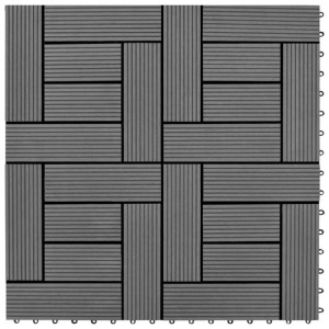 Płytki tarasowe, 22 szt., 30 x 30 cm, 2 m², WPC, szare