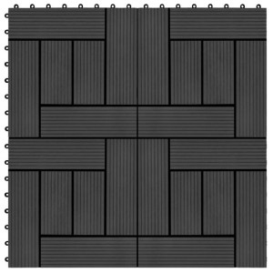 Płytki tarasowe, 22 szt., 30 x 30 cm, 2 m², WPC, czarne