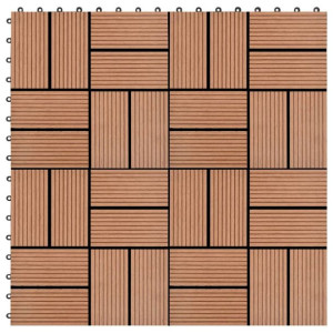 Płytki tarasowe, 22 szt., 30 x 30 cm, 2 m², WPC, brązowe