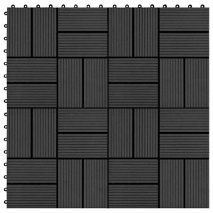 Płytki tarasowe, 22 szt., 30 x 30 cm, 2 m², WPC, czarne