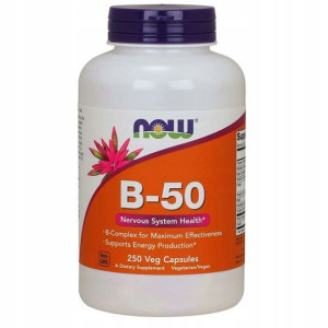 NOW FOODS Witamina B-50 B-kompleks Witamin 250 kapsułek