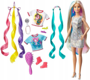 BARBIE BAŚNIOWA FRYZURA Jednorożec i Syrenka GHN04